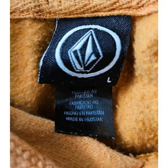 Volcom Men's Hoodie Sweatshirt in Mustard Yellow Size Large - Picture 4 of 9